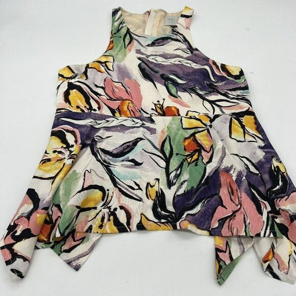 HD in Paris Anthropologie Women’s Size 2 Lucille Peplum Floral Tank - Picture 1 of 5